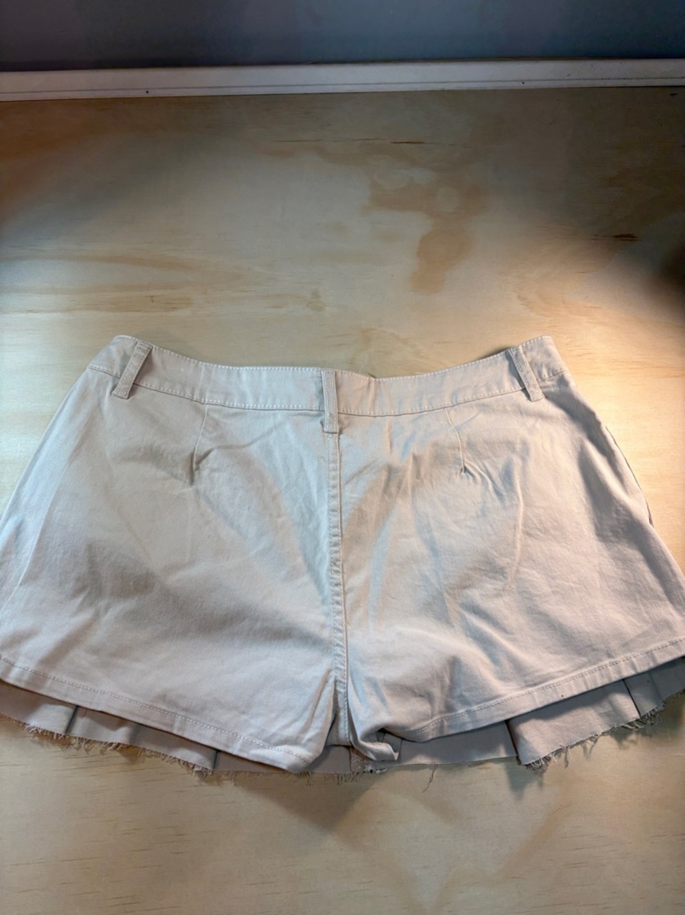Rewash Pleated Mini Skort Tan Raw Edge Sz 13 NWT - Picture 10 of 12
